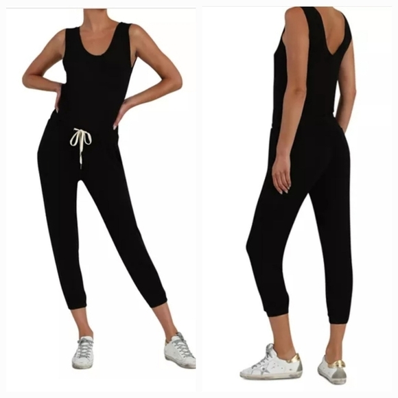 N: Philanthropy Sz S World Jumpsuit Drawstring Waist Distressed Joggers - Picture 14 of 14